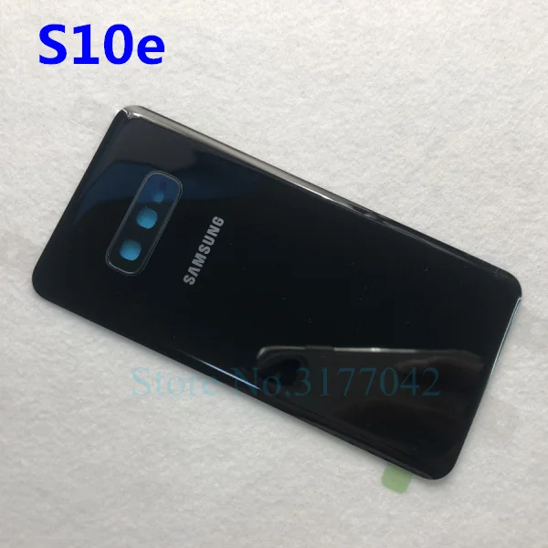 Samsung задняя Батарея Крышка для samsung Galaxy S10 плюс S10 S10e S10+ G9750 SM-G975F G9730 SM-G973F G970F сзади Стекло чехол - Цвет: S10e black