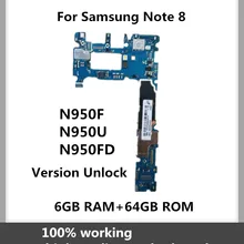 Новое поступление Заводская разблокированная материнская плата для samsung Note 8 N950U 64 Гб оригинальная материнская плата IMEI Android OS