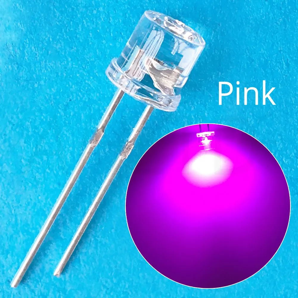 Ahltd 5mm Flat top white Red Pink Yellow Blue Wide Angle Light lamp Diode LED ultra bright bulbs emitting diodes F5 5mm Lamp