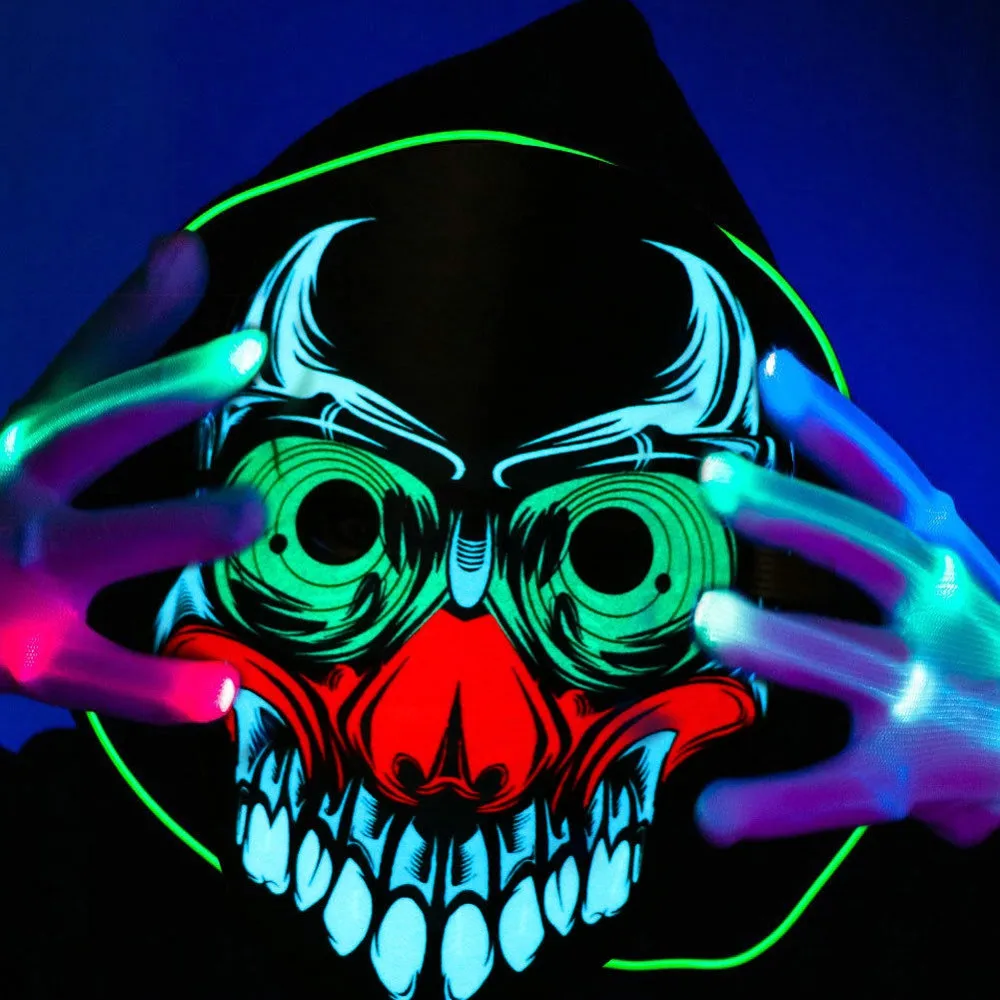 MASK The Purge Movie EL Wire DJ Party Festival Halloween Costume LED