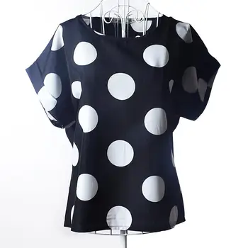 

Women Fashion Blouse Tops Summer Short Batwing Sleeve Print Chiffon Blouse Shirt Femme