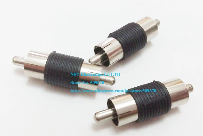 

Free shipping/10pcs/ RCA audio Cable Coupler Joiner Male To Male RCA adapter audio connector