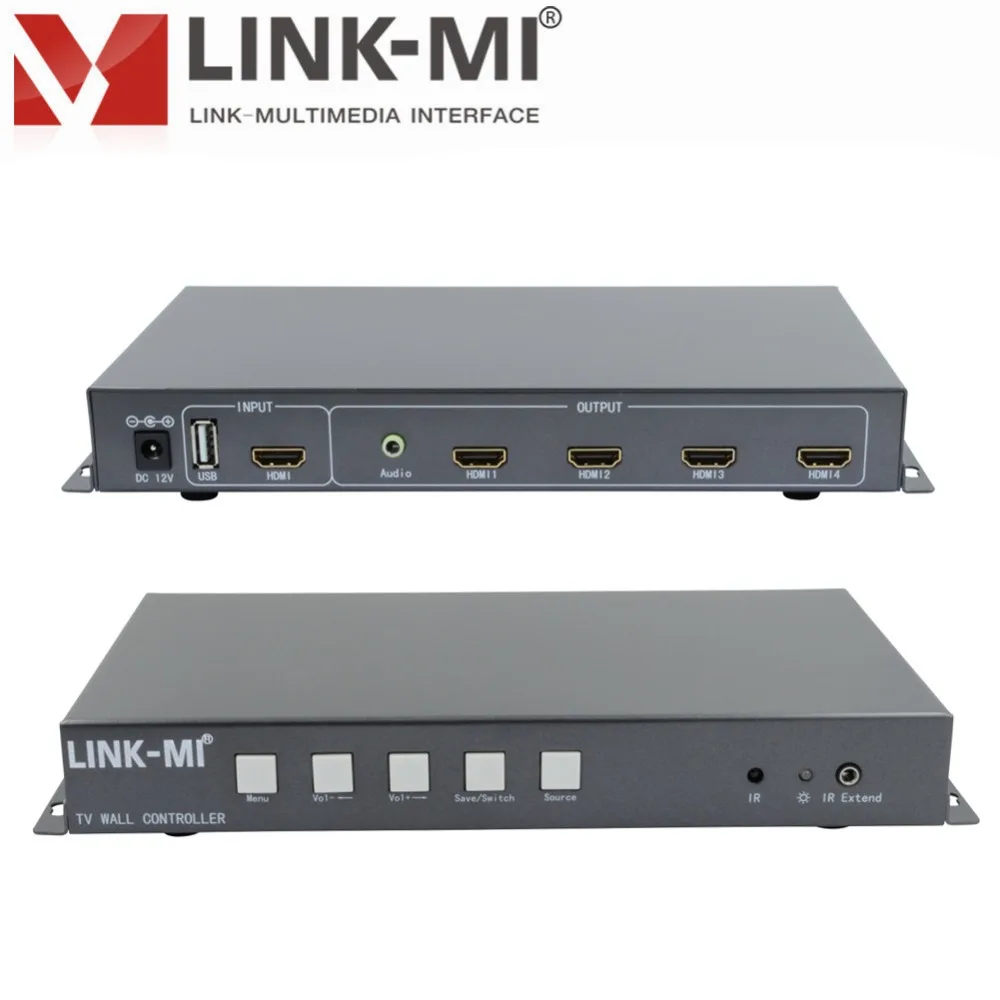 LINK-MI LM-TV04S 2x2 видео настенный контроллер HD Видео Медиа плейер USB/HDMI видео процессор 3,5 мм 4 телевизора экран шоу