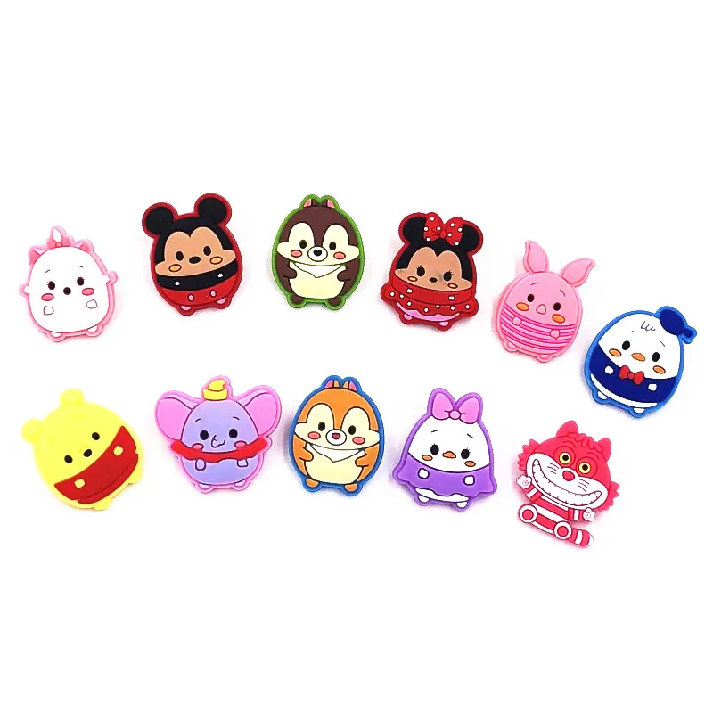

1Pcs Cute Cartoon Mickey Minnie PVC Pin Badges Brooches Children Collar Scarf Needle Backpack Clothes Kids Decor Party Gift