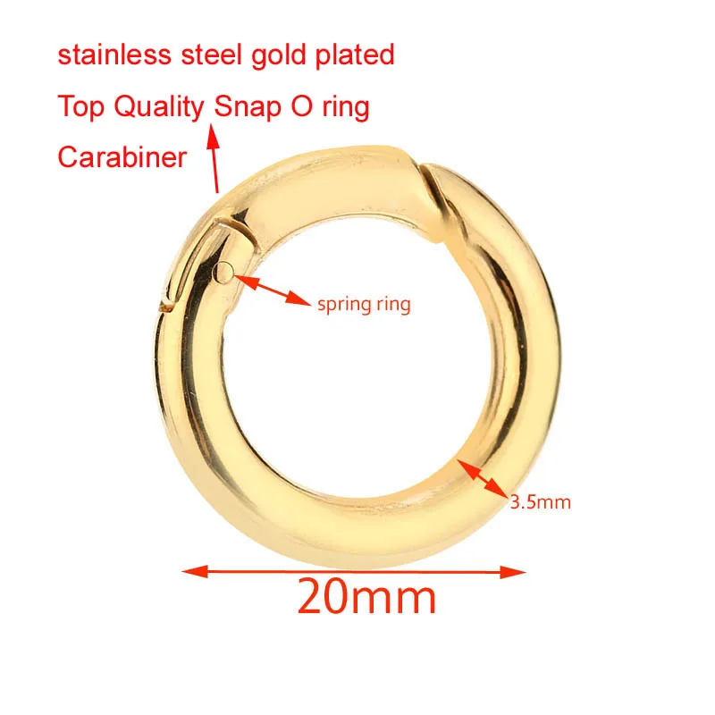 Нержавеющая сталь Золото/Серебро Тон пружинный замок ворот крюк цепь карабин DIY застежка для ювелирных изделий Аксессуары - Цвет: Gold