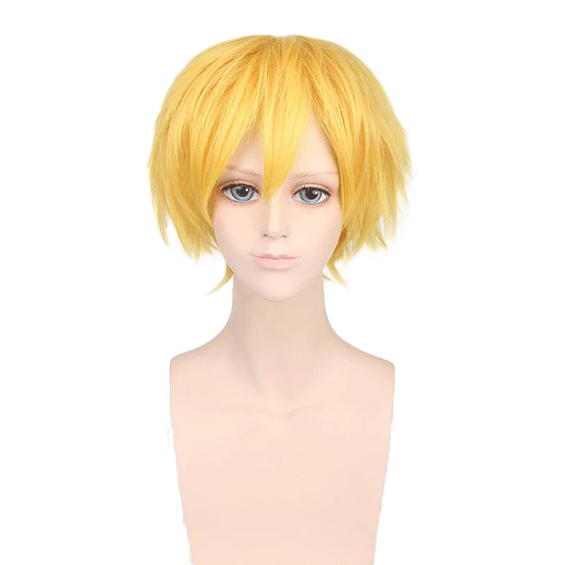 Sword Art Online Alicization Eugeo Synthesis Thirty-two Golden Short Wig Cosplay Costume SAO Hair Halloween Party Wigs Sword Art Online Alicization Eugeo Synthesis Thirty-two Golden Short Wig Cosplay Costume SAO Hair Halloween Party Wigs