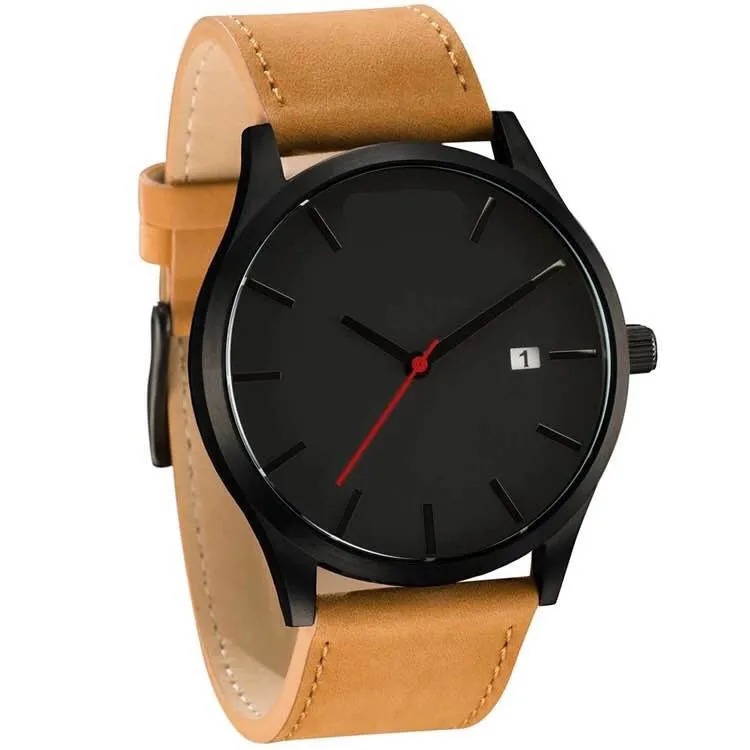 

Reloj 2019 Fashion Large Dial Military Quartz Men Watch Leather Sport Watches Relogio Masculino High Quality Clock Wristwatch re