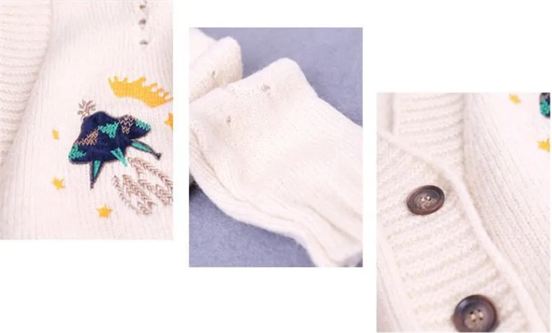 Новинка, осенне-зимний женский свитер, кардиганы с мультяшной вышивкой, пончо, однобортный вязаный свитер, топ, пальто для отдыха