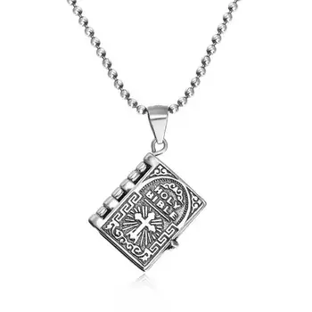 

Buyee 100% 925 Sterling Silver Religious Pendant Women Holy Bible Cross Necklace for Women Men Fashion Party Christian Jewelry