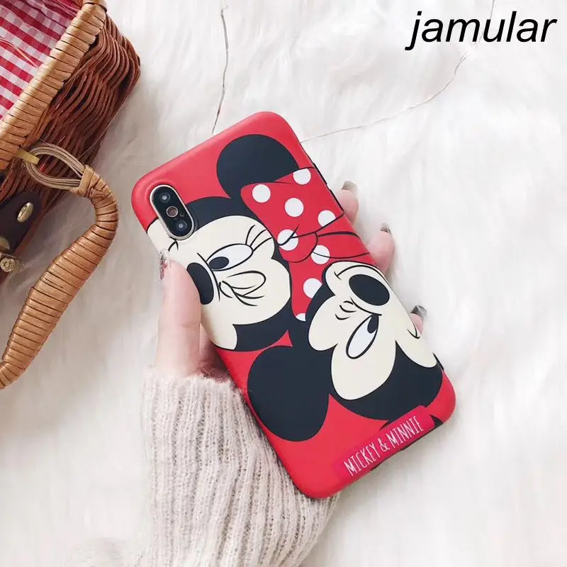 

JAMULAR For Apple iPhone X XS MAX XR Case Cartoon Minnie Donald Daisy Soft Silicon TPU Cover For iPhone 7 8 6 6S Plus