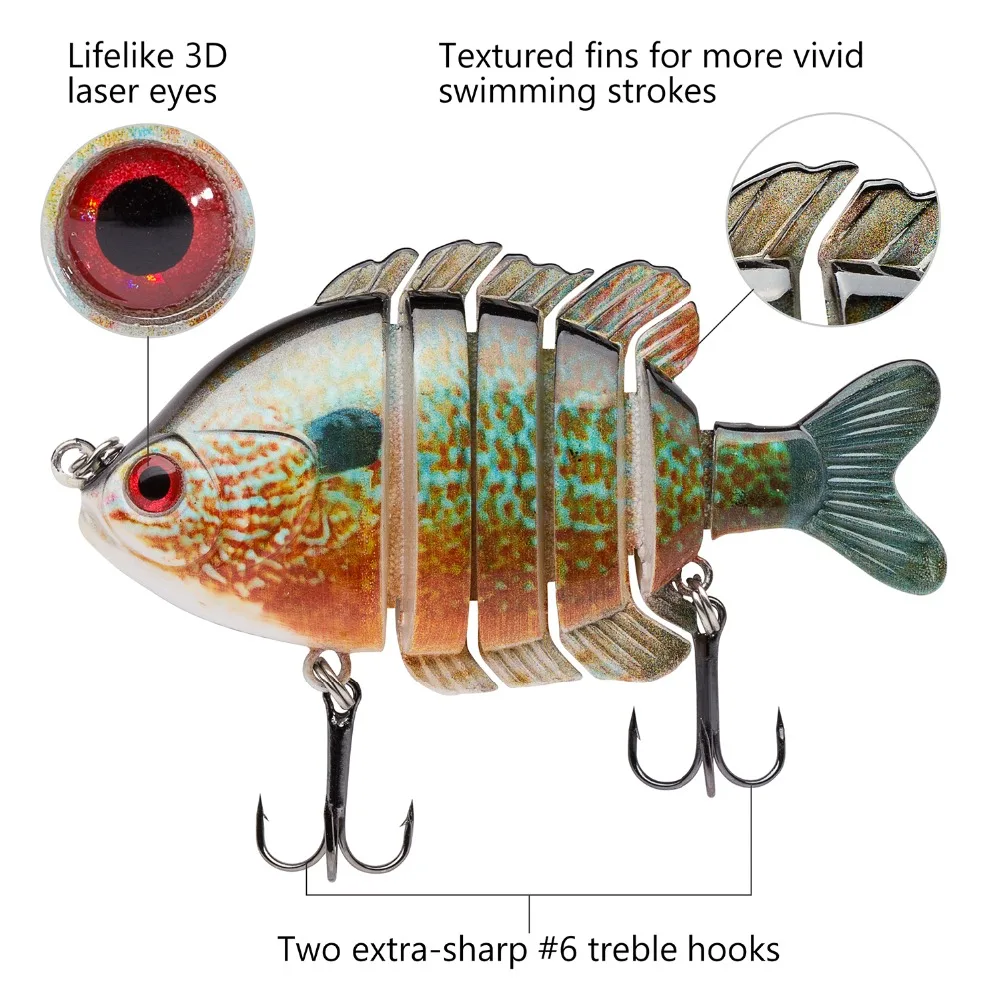6-Pack Mini Tilapia Swimbait Lures – Lifelike Multi-Jointed Bluegill Crankbait For Fresh & Saltwater