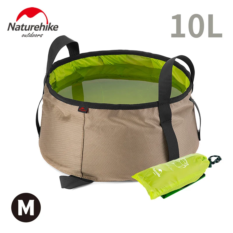 Naturehike 10L/16L Портативный Открытый Сверхлегкий умывальник складной контейнер для воды кемпинг Пикник умывальник ведро PU5000 сумка - Цвет: Khaki Green M