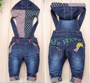 Baby Boy Pants Cute Baby Jeans Overalls Fashion Boy and Girl Denim Overalls kid's Autumn Pants Free shipping*