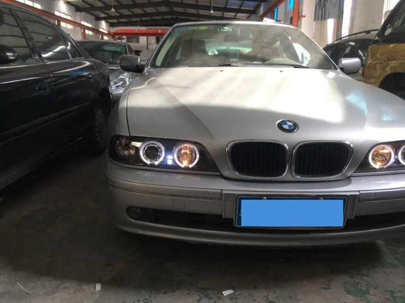 Автомобильная фара для BMW E39 фара 520i 525i 528i 530i светодиодный фонарь 1995-2003 лет с ангельскими глазами H7 ксеноновая лампа