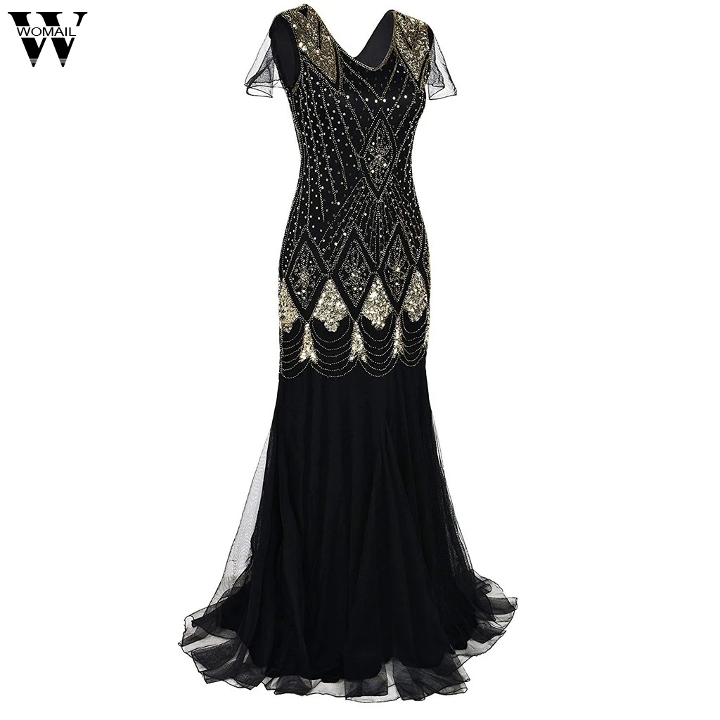 Womail женское платье элегантное вечернее платье больших размеров с блестками, кружевные вечерние платья с воланами для выпускного вечера, вечернее платье vestidos de fiesta, новинка