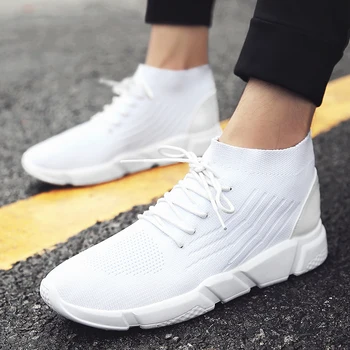 

Vogue Nice New High Top Sock Shoes Breathable Mesh Sneakers Walking Men Shoes Outdoor Footwear For Male Casual Shoes Men