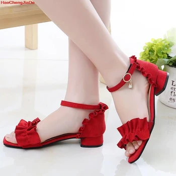 

Lace Cute Shoes For Girls Party New Fashion Girls high-end children's shoes dance shoes wear thick comfortable soft bottom