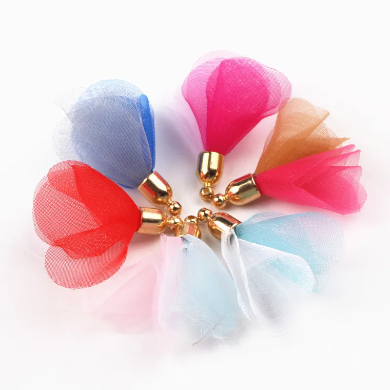 35mm New Fashion Colorful Satin Flower Tassels Pendants For Jewelry Making Of Earring Cellphone Plush Keyring Handmade Accessory 35mm New Fashion Colorful Satin Flower Tassels Pendants For Jewelry Making Of Earring Cellphone Plush Keyring Handmade Accessory