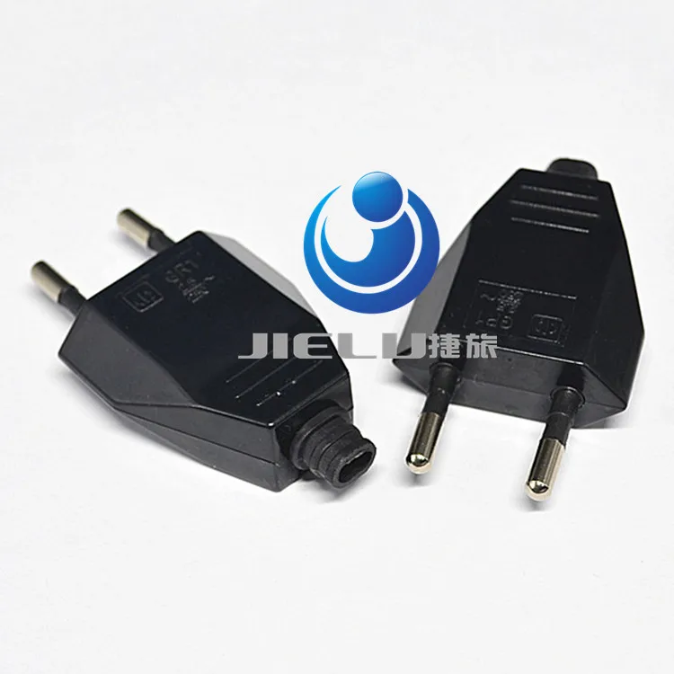 

50 pcs/lot European EU CEE 7/16 Type C Rewireable Power Plug Black Color,