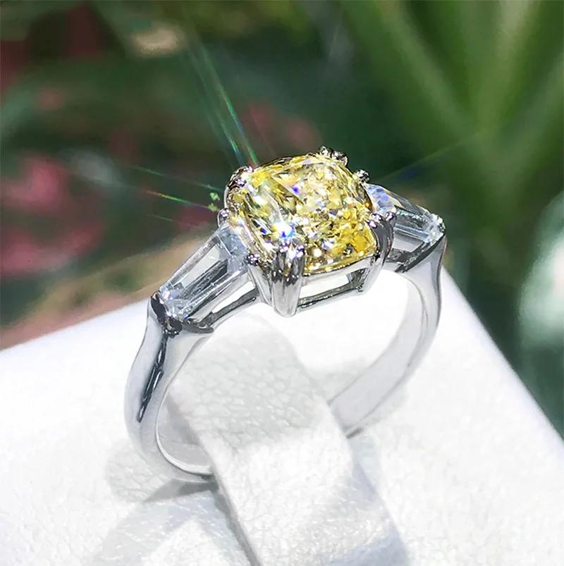 18K 750Au золото желтый муассанит кольцо с бриллиантом D цвет с национальным сертификатом MO-00125
