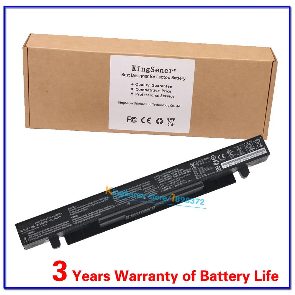 KingSener 15V 44WH Laptop Battery A41-X550A for ASUS X550 X550C X550B X550V X550D X450C V450V X450E A450 A550 Y481C Y581C
