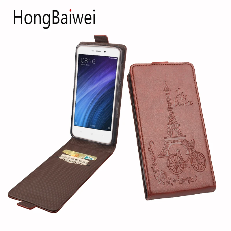 HongBaiwei for Xiaomi Redmi 4A Case Cover Printed Eiffel Tower Leather Wallet Card Holder Flip Phone | Мобильные телефоны и