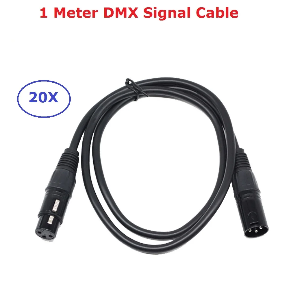 3-Pin Signal DMX Cable DMX512 Stage Lighting Signal Cable For LED Par Light Moving Head Lights Professional 1 Meter DMX Cables