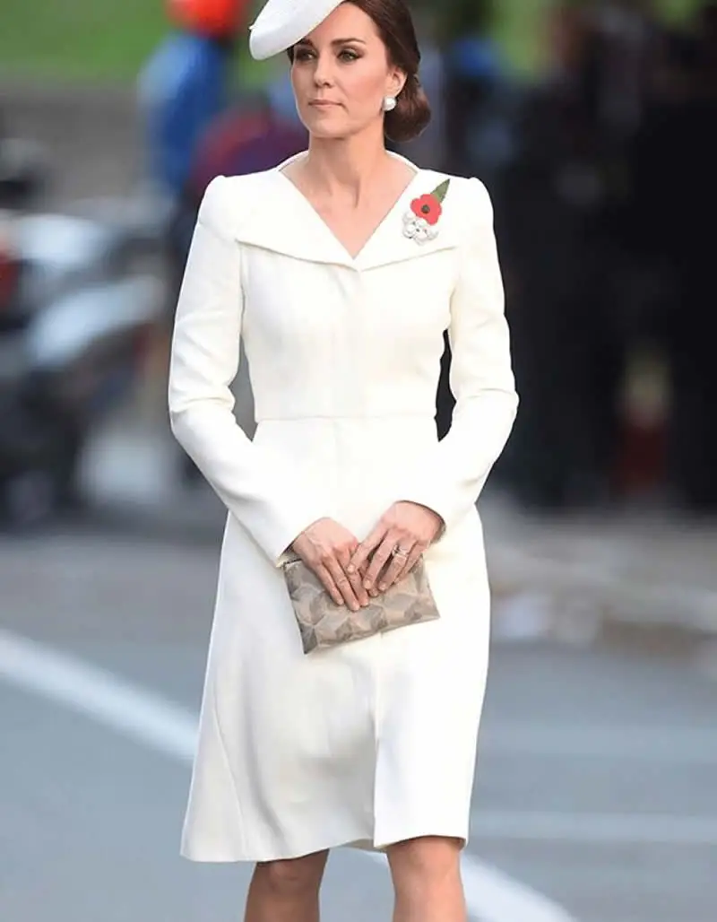 Весна 2018 белое платье принцессы Kate Middleton однотонные платья трапециевидной формы