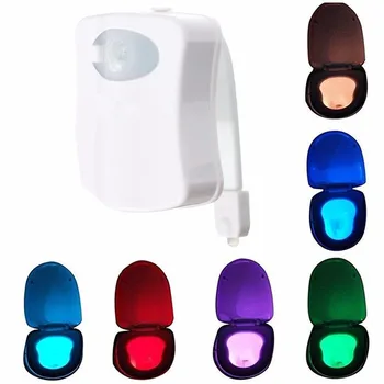 

Toilet Seat Night Light Body Motion Sensor Activated Smart Bathroom Lamp 8 Colors LED Waterproof Backlight Auto Sensor Switch