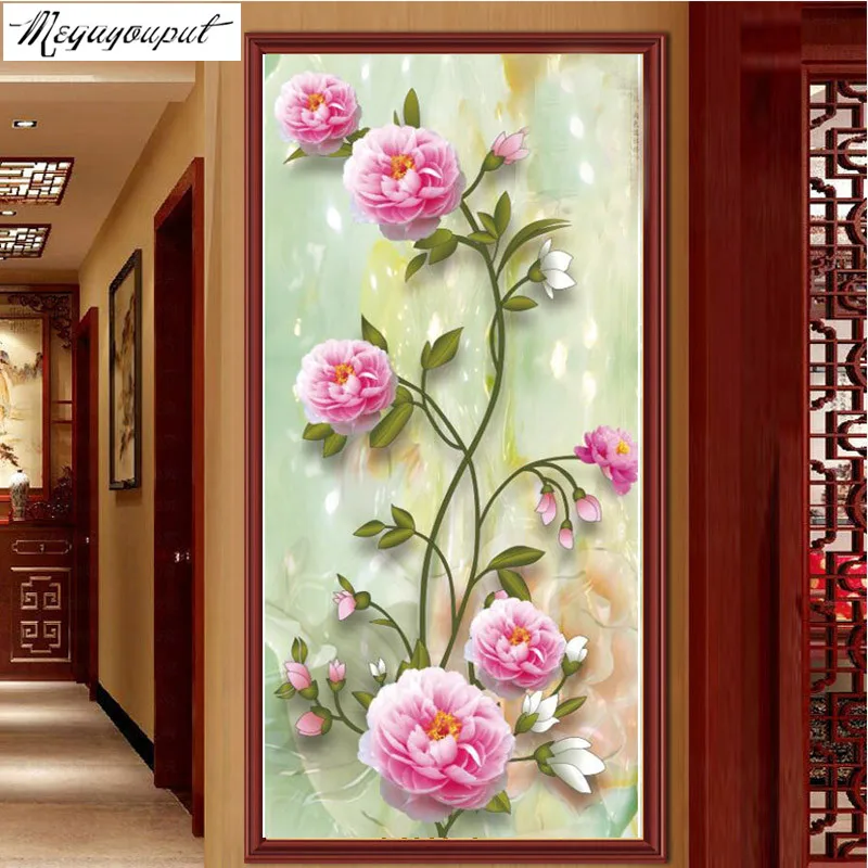 

5D diamond painting flowers cross stitch new bedroom living room entrance vertical version diamond embroidery diamond mosaic