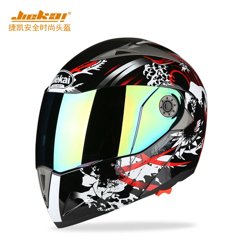 Новое поступление DOT Flip Up шлем мотоциклетный шлем гоночный мотокросс полный шлем для лица двойной козырек система JIEKAI-105 - Цвет: d3