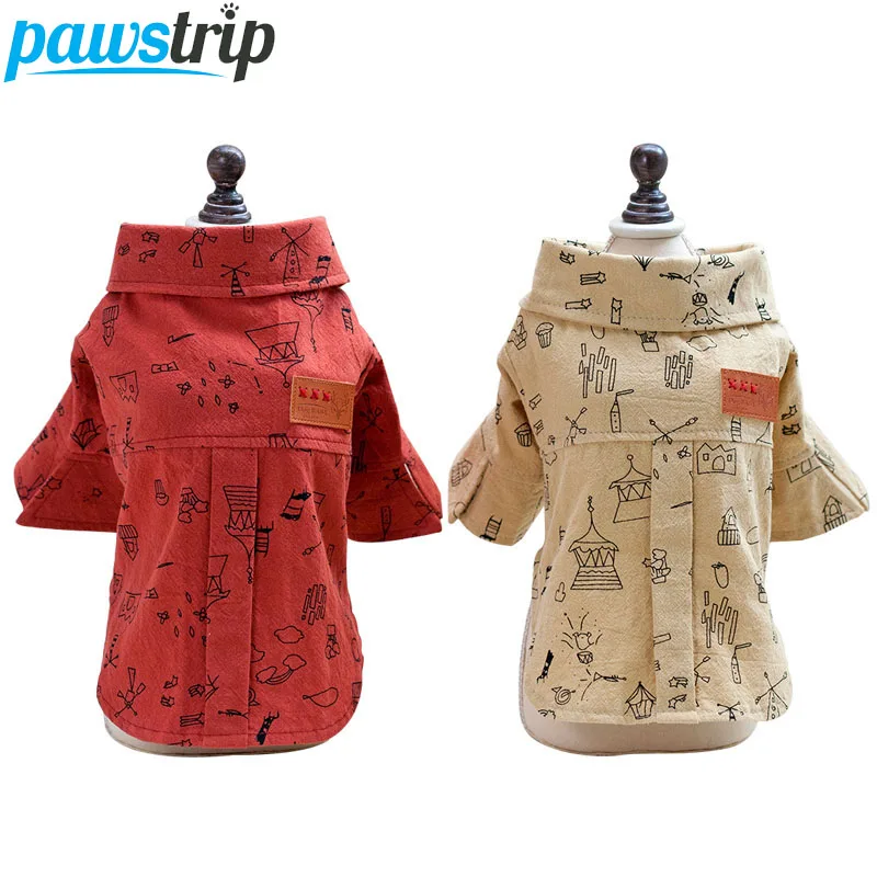 Pawstrip ПЭТ Летние Одежда для собак чихуахуа футболка для маленькой собачки с милой печатью куртка для собак Apperal S-XXL