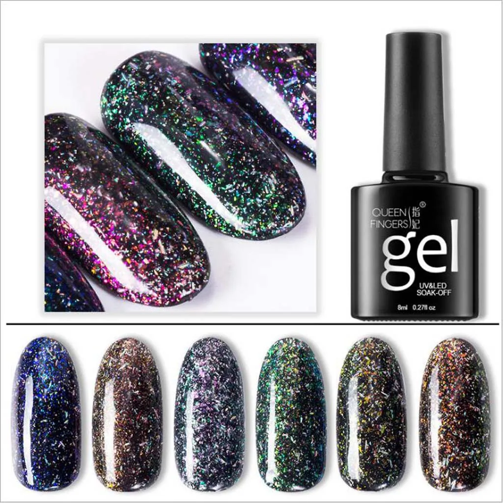 Гель-лак для ногтей база и верхнее покрытие не легко царапается лак с блеском для ногтей Светодиодная лампа для маникюра гель для ногтей стразами 12 Цветов 8 мл Y520