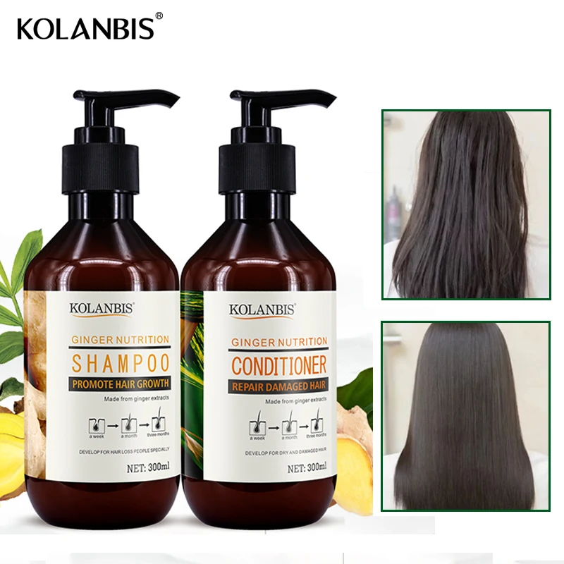 

Hair growth shampoo ginger essence conditioner anti itch dandruff oil control soothe scalp anti hair loss fast growing hair