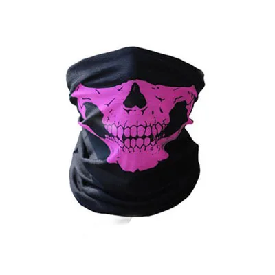 Motorcycle Skull Mask Biker Bicyle Ski Skull Half Face Mask Outdoor Face Shield Balaclava Ghost Scarf Handsome Unisex Masks - Цвет: Pink