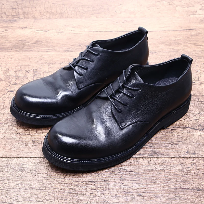 Vintage Genuine leather Handmade Oxfords Lace Fashion Oxfords for men