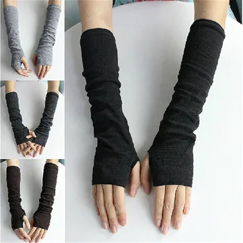 

Winter Gloves Knitted Long Fingerless Gloves Women Long Sexy Knitted Glove Winter Wrist Arm Hand Warmer Knitted Fingerless Glove