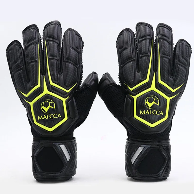 Мужские перчатки для футбола, профессиональные вратарские перчатки, Мягкие латексные футбольные вратарские перчатки с защитой пальцев, Futbol voetbal - Цвет: Yellow