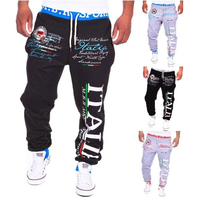

2018 New Men's Running Pants Drawstring Zipper Joggers pocket Pants Sweatpants Male Sport Basketball Training Fitness Trousers