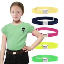 Новинка; Детские однотонные брюки с эластичным поясом для мальчиков и девочек; пояс с регулируемой длиной; Однотонный тканевый Детский пояс с поясом на талии