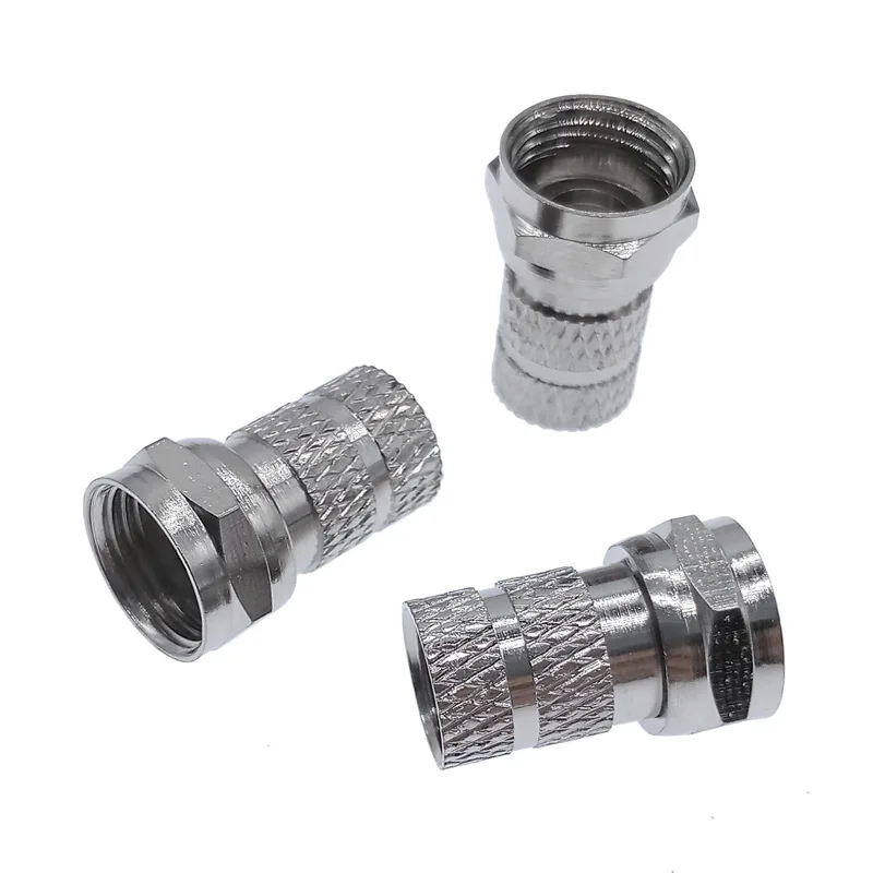 75-5 F Type Coaxial Cable Connector Plugs Brass materials singnal Line connectors F connector 10 Pcs wiring cable connectors wire connectors rf connector adapter