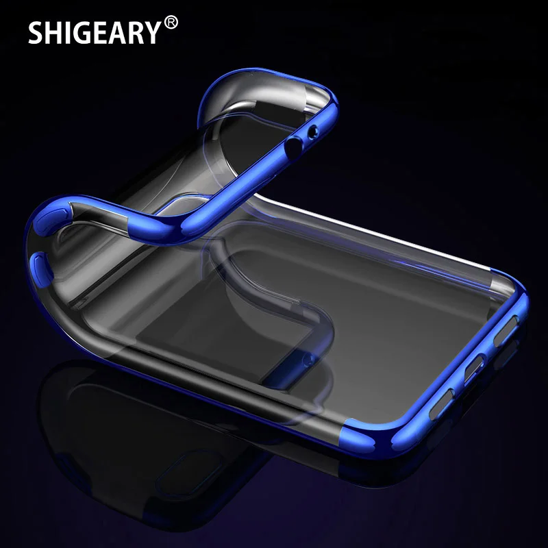

For Samsung Galaxy S8 S9 S10 Plus Lite Case Cover Shigeary Transparent TPU Soft plated Coque Cases for Samsung G9550 G9500 G9600