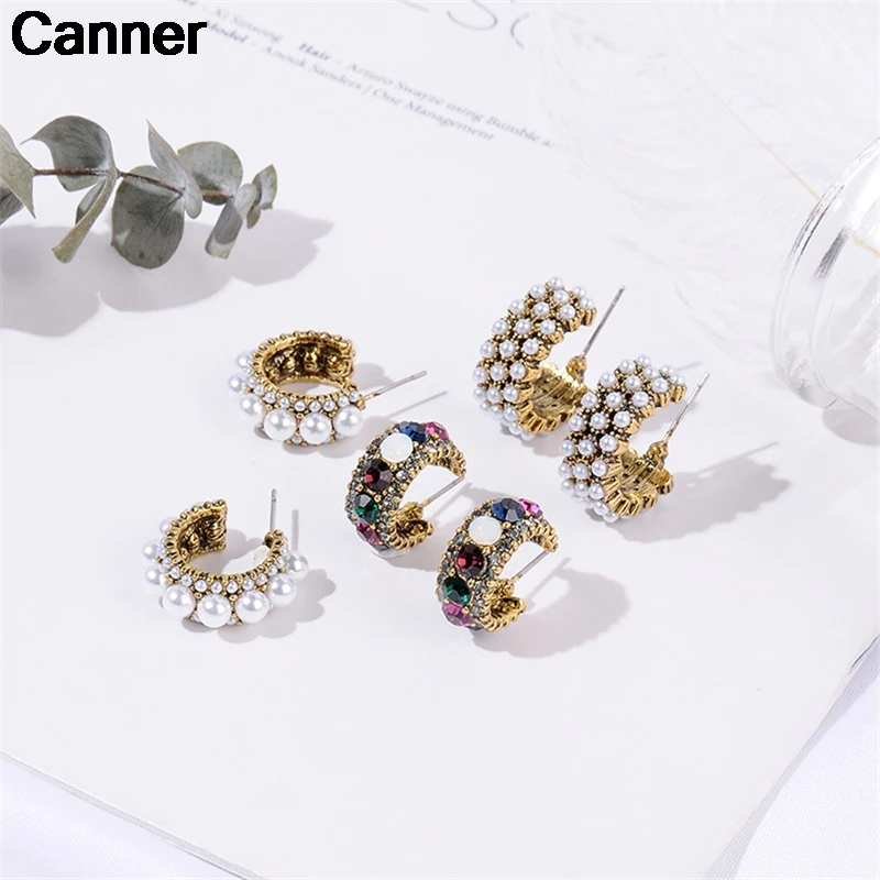 

Canner Pearl Bead Earrings For Women Girl Stud Earring Irregular Gold Pearl Earrings Party boucles d'oreilles femmes Jewelry C5