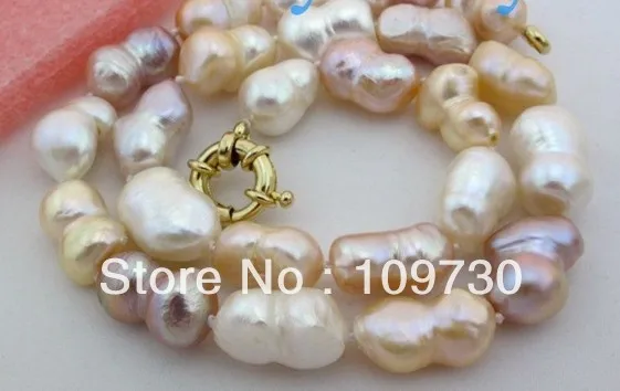 

Jewelry 0012503 White Pink Lavender Twins Freshwater Pearl Necklace