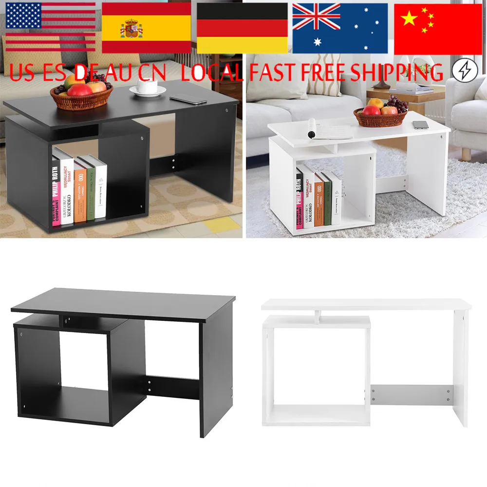 

Minimalist Modern Coffee Tea Table Living Room Tables high quality chipboard with Base Storage Shelf Tea Table