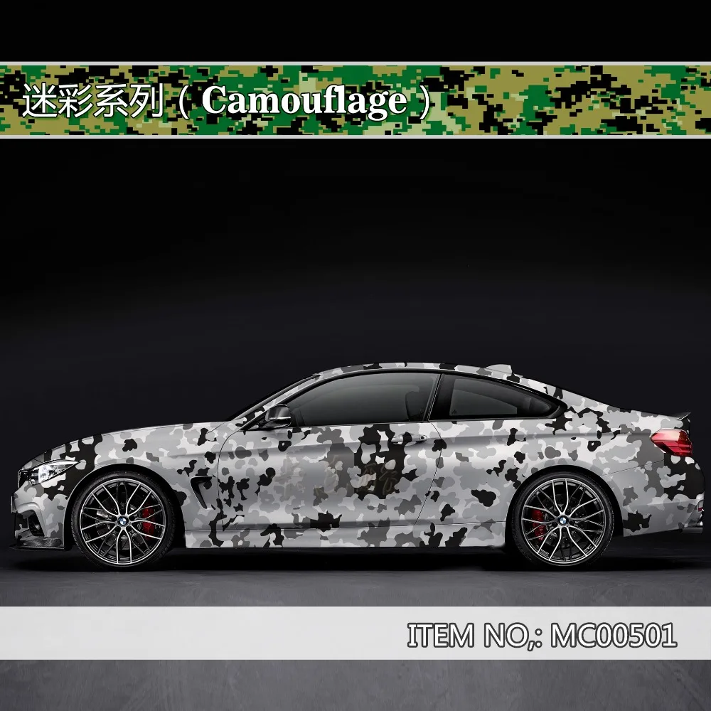 Special Price Camouflage aangepaste auto sticker bom Camo Vinyl Wrap Auto Wrap Met Air Release sneeuwvlok bom sticker Auto Body StickerMC005