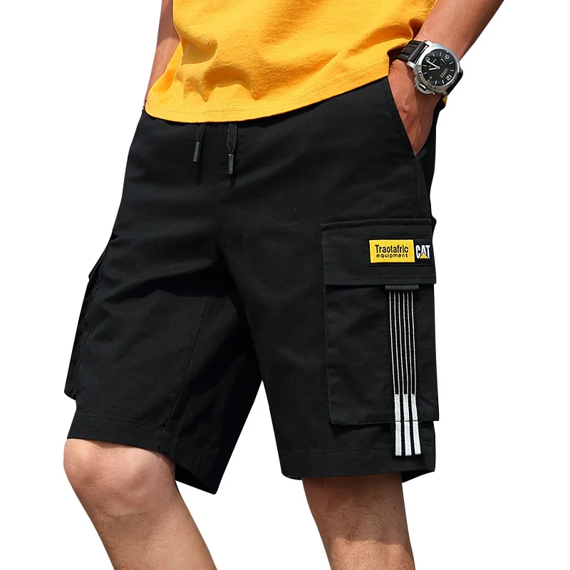 TFETTERS Ropa De Hombre, шорты в стиле сафари, мужские повседневные шорты, короткие прямые хлопковые одноцветные шорты до колен на завязках