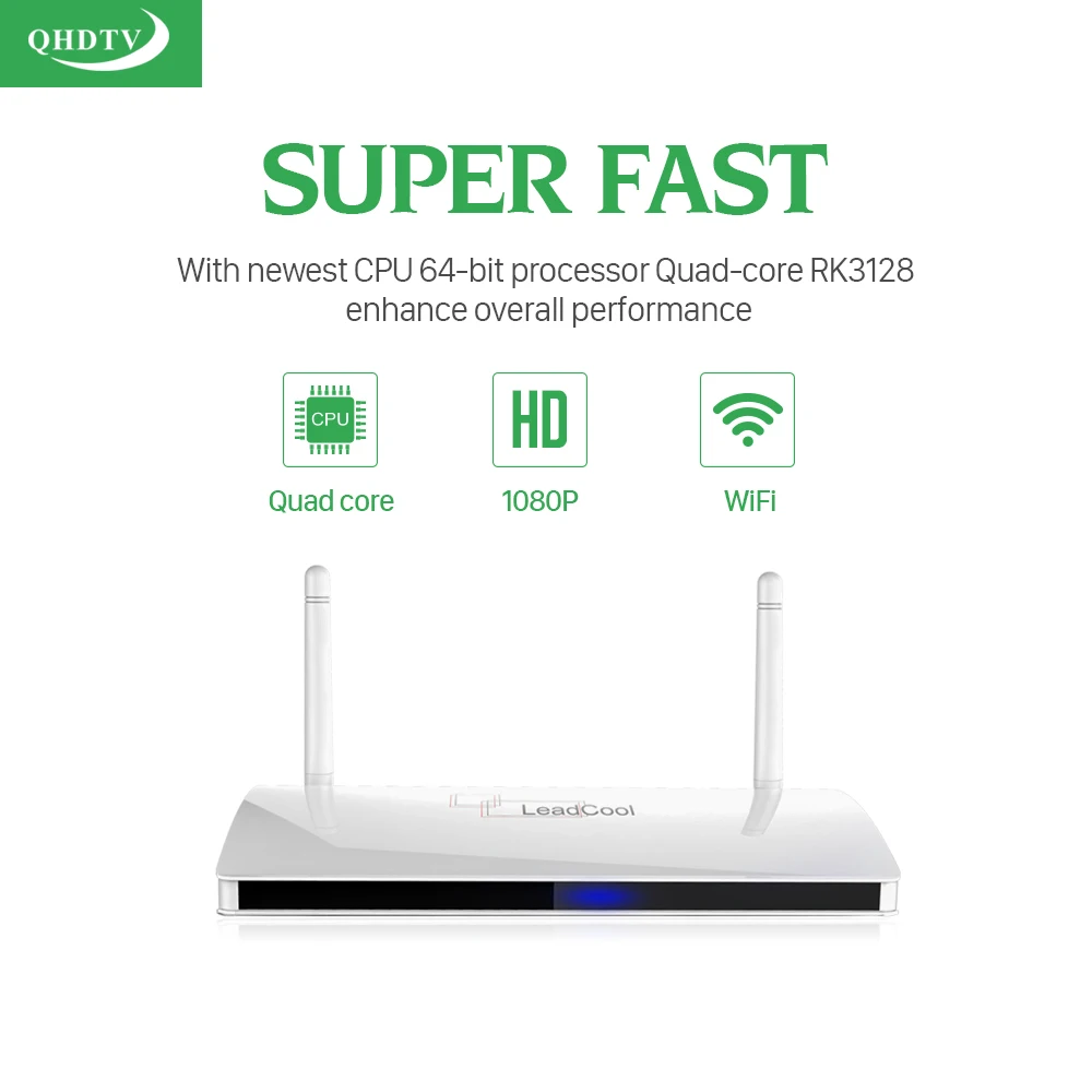 LEADCOOL 1G+8G IPTV Media Player Smart Android TV Box with QHDTV 1 Year 1300+ HD IPTV French Arabic Europe Channels Subscription LEADCOOL 1G+8G IPTV Media Player Smart Android TV Box with QHDTV 1 Year 1300+ HD IPTV French Arabic Europe Channels Subscription
