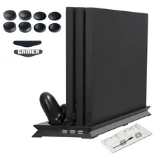 PS4 PRO тепла основание под раковину Вентилятор охлаждения вертикальный Зарядное устройство Stand Dual док-станция для зарядки контроллера для Playstation 4 PS 4 Pro Аксессуары