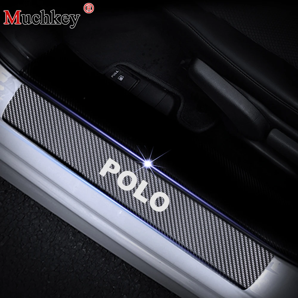Для Volkswagen VW Polo автомобильный порога Защитная Накладка на порог двери 4D наклейка